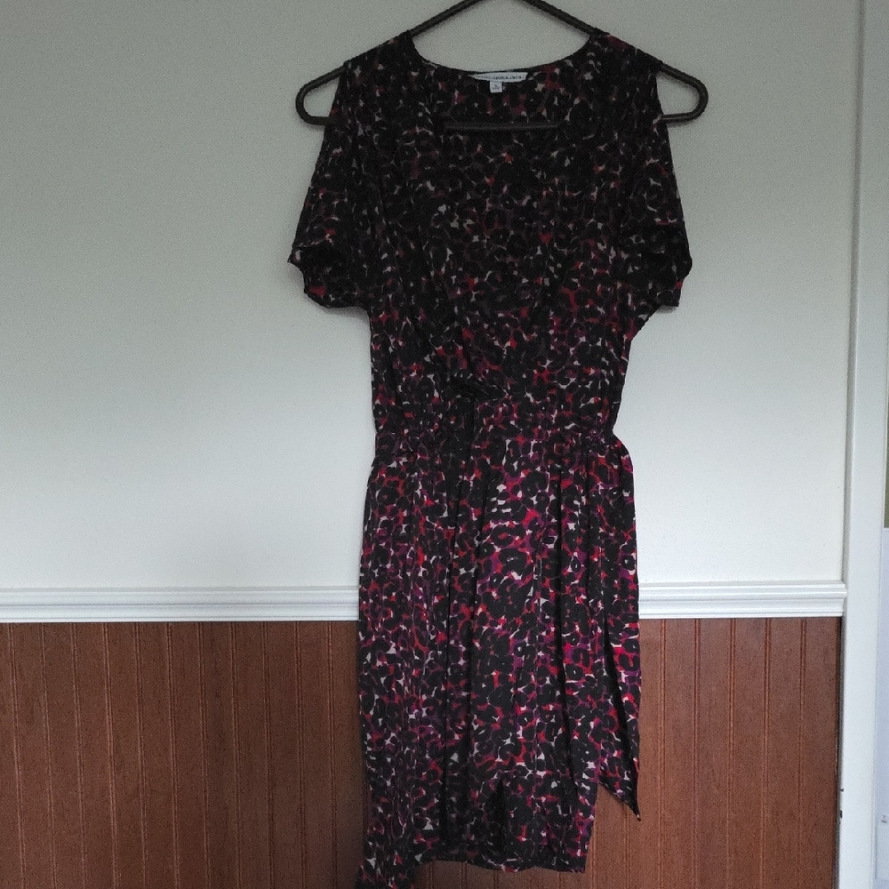 Cynthia Steffe Black and Red Midi Dress